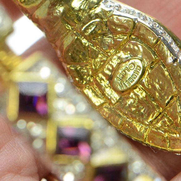 Vintage Kenneth Jay Lane Crystal Snake Bracelet - Picture 6 of 11